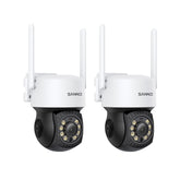 5MP Wireless PT Security Camera, Pan & Tilt, 2Pcs WiFi IP Cameras for SANNCE N48WHE NVR, AI Human Detection, Work with Alexa, 100ft Night Vision, Remote Access & Smart Motion Alerts